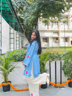 Aadhya Sky Bloom Embroidered Cotton Co-Ord Set