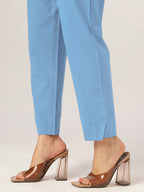 Niva's Women's Light Blue Cotton Solid A-line Co-ord Set