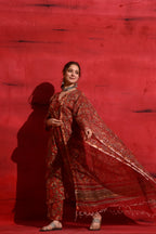 Red Kalamkari Suit Set