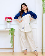 Blue Lagoon Coastal Summer Threadwork Co-ord Set