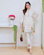 Ivory Sunkissed Petals Threadwork Cotton Co-ord