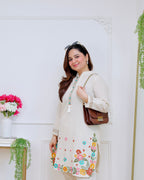 Ivory Sunkissed Petals Threadwork Cotton Co-ord