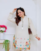 Ivory Sunkissed Petals Threadwork Cotton Co-ord