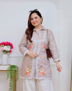 Nude Petals Pearl Threaded Linen Cotton Co-ord