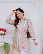 Nude Petals Pearl Threaded Linen Cotton Co-ord