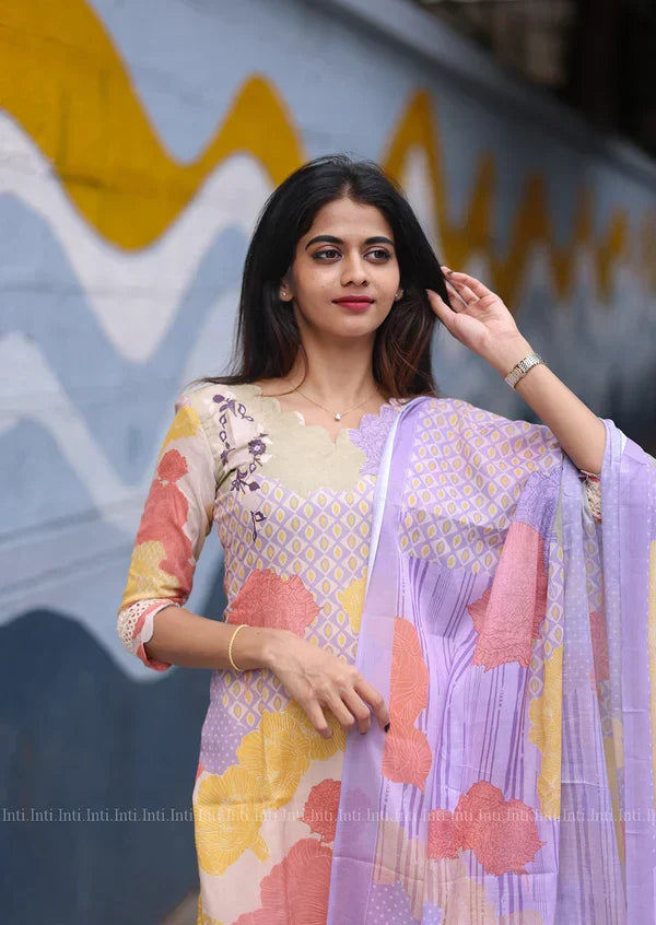 Eesha Peachmelt Top Dupatta Set
