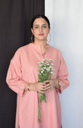Coffee Pink Antifit Kurta with Placket