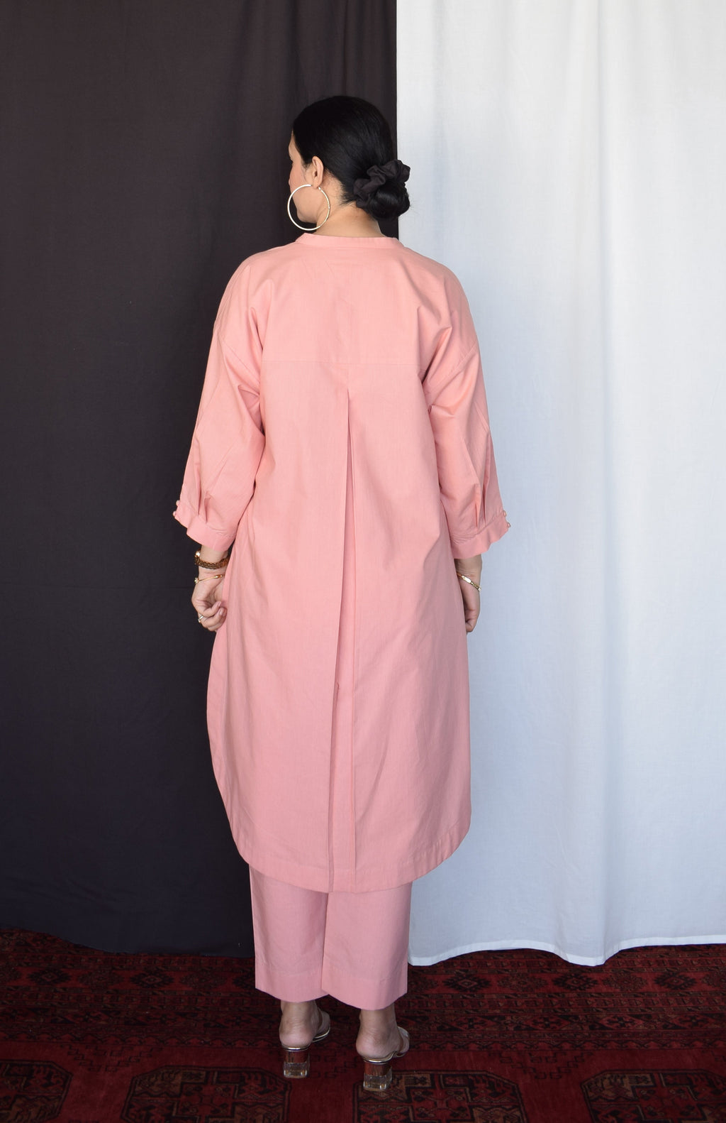 Coffee Pink Antifit Kurta with Placket