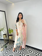 Saanvika Cream Floral Suit Set