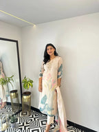 Saanvika Cream Floral Suit Set