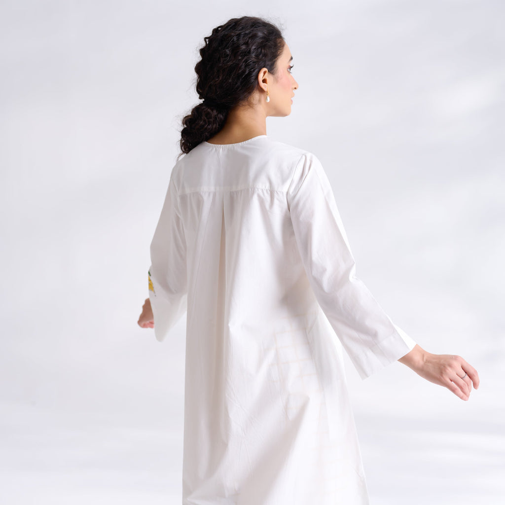 Anaar Patchwork Cotton Kurta Set - Yellow