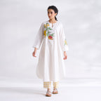 Anaar Patchwork Cotton Kurta Set - Yellow