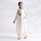 Anaar Patchwork Cotton Kurta Set - Yellow