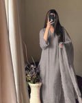 Diya Grey Embroidered Top Palazzo Set