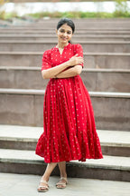 Ruffle Gulab Maxi