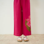 Belle Slub Cotton Kurta Set - Magenta