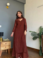 Meher Cocoa Chikankari Kurta Set