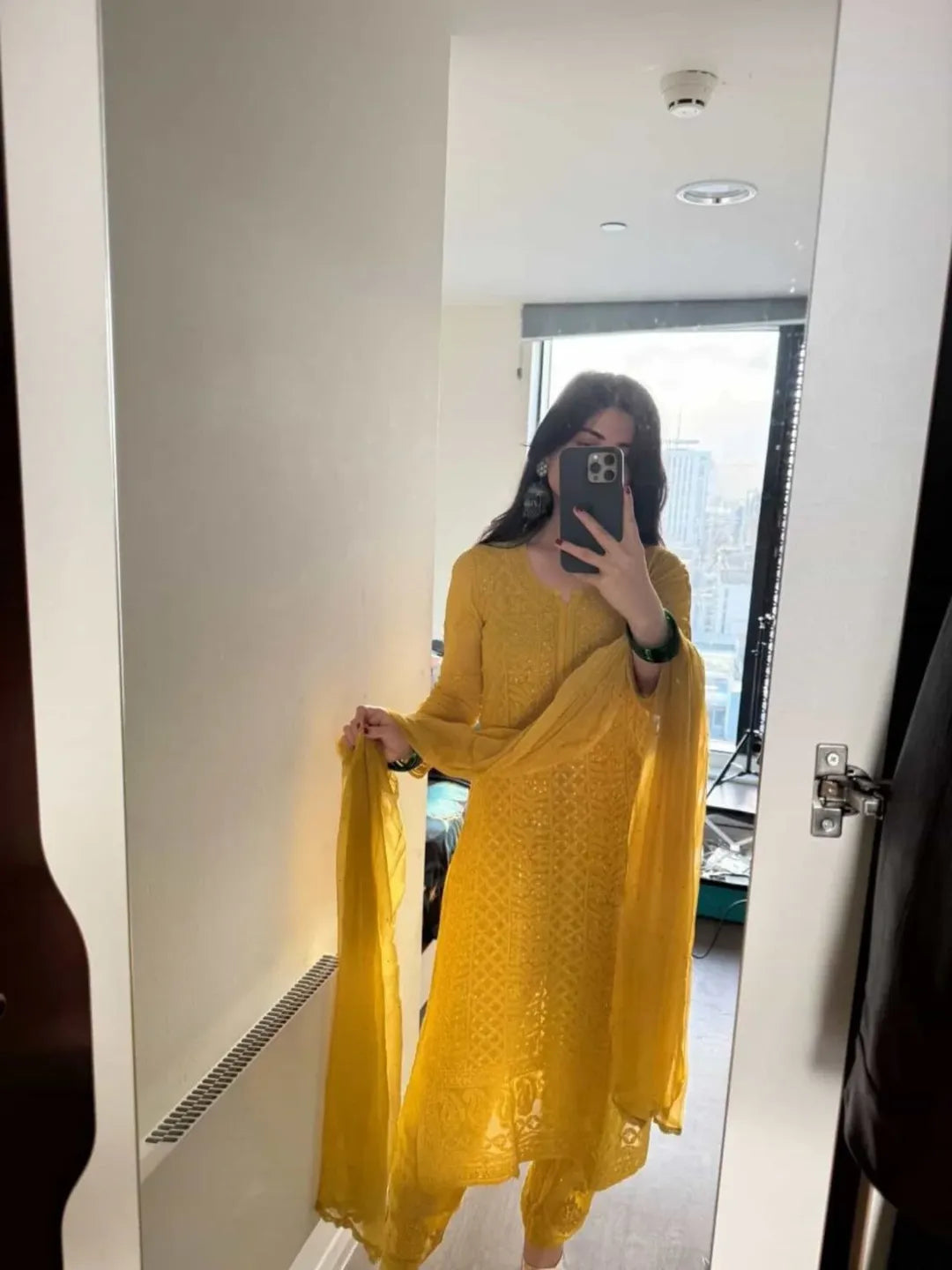 Noor Sunshine Chikankari Kurta Set