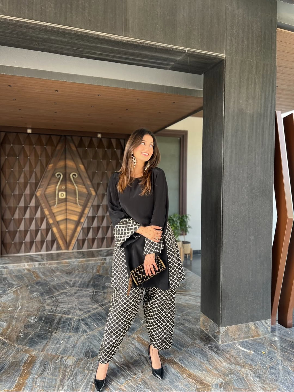 Midnight Check 2-In-1 Co-ord Set