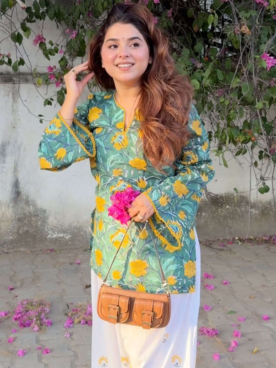 Sunflower Bloom Cotton Kurta Set