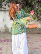 Sunflower Bloom Cotton Kurta Set