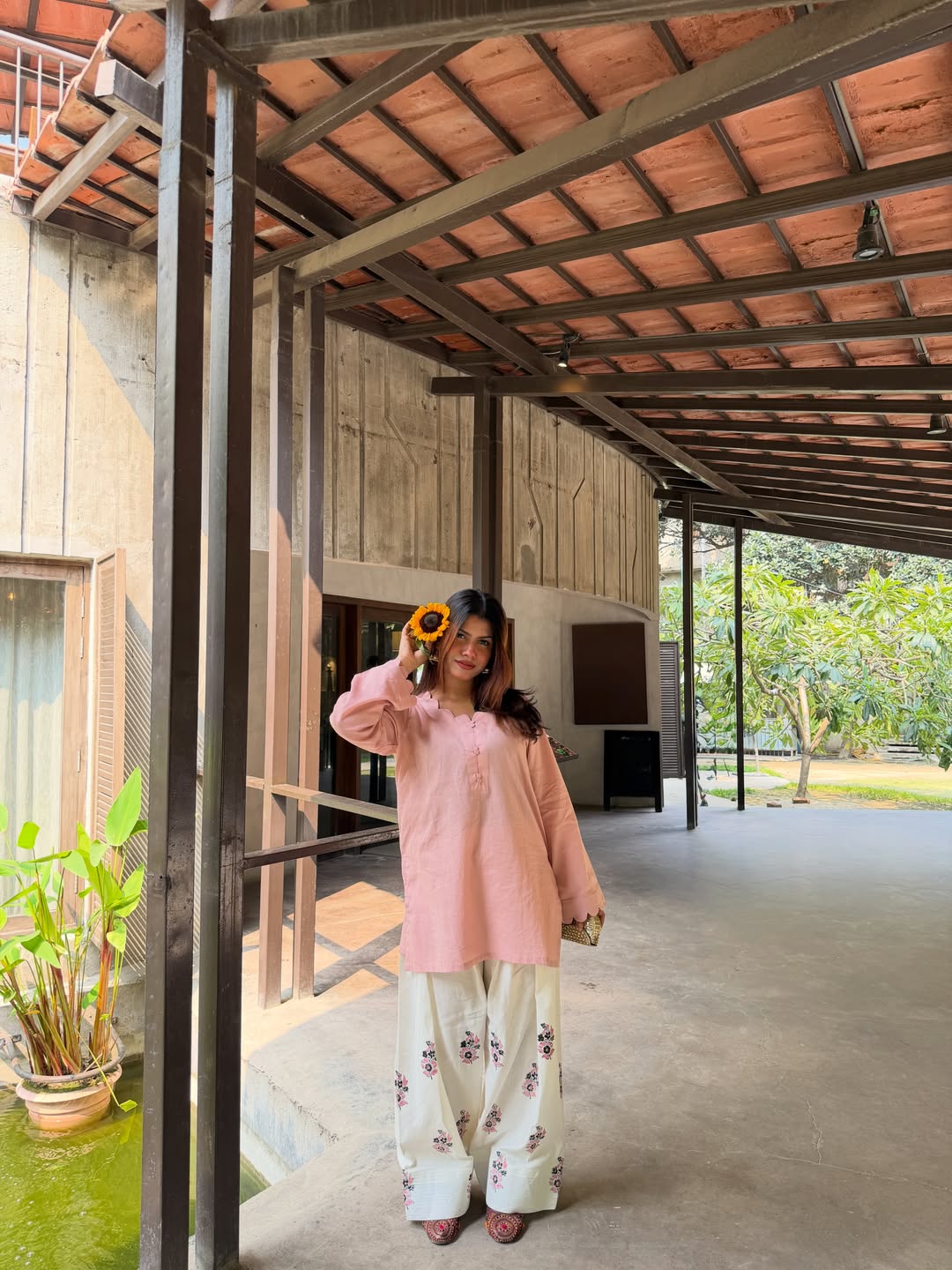 Aaira Blush Pink Kurta Palazzo Set