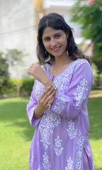 Harshita Olive Cotton Chikankari Straight Kurta Set