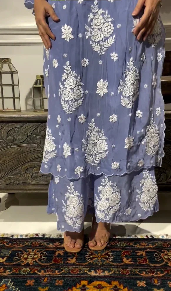 Urmi Chikankari Muslin Co-ord Set