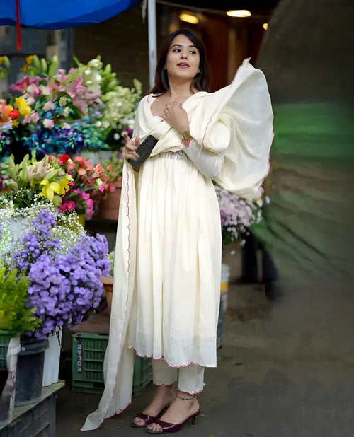 Aarohi Ivory Bloom Anarkali
