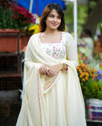 Aarohi Ivory Bloom Anarkali