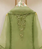 Urmila Pista Green 4-Piece Stitched Organza Dress