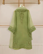 Urmila Pista Green 4-Piece Stitched Organza Dress