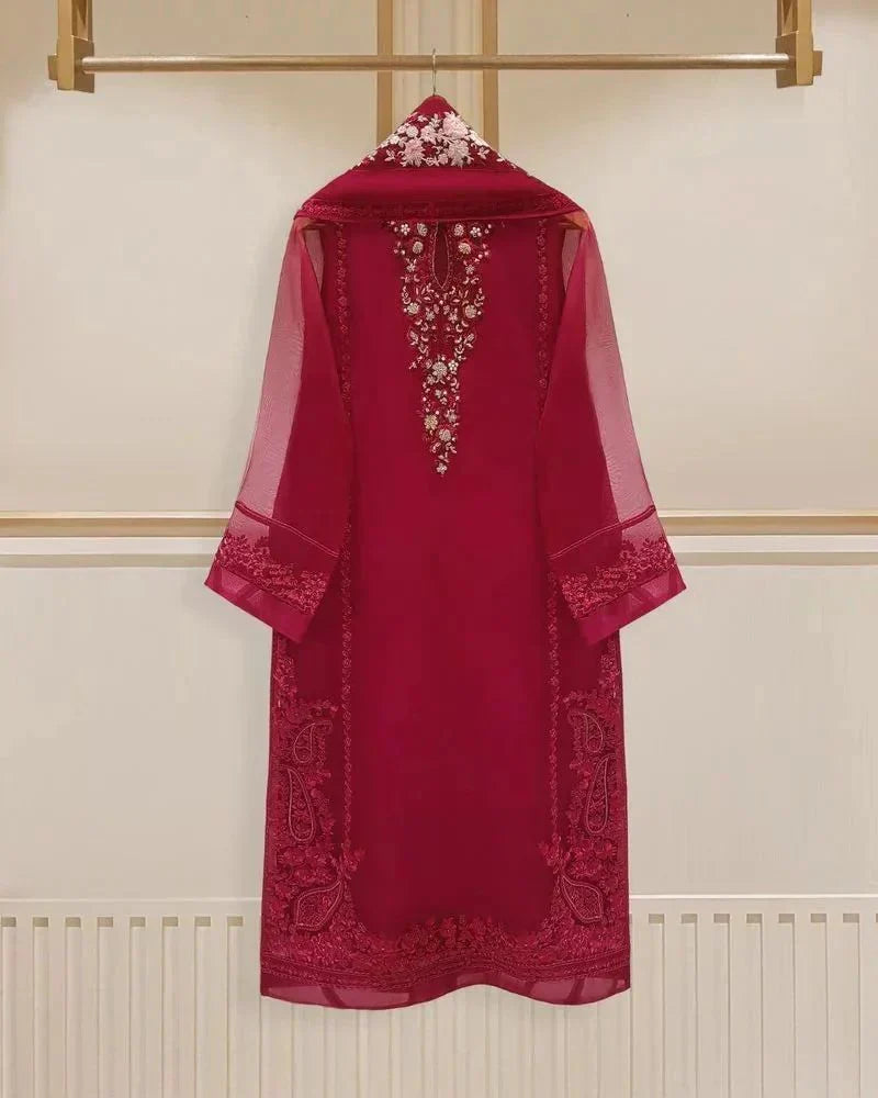 Tanirika Red 4-Piece Stitched Organza Dress