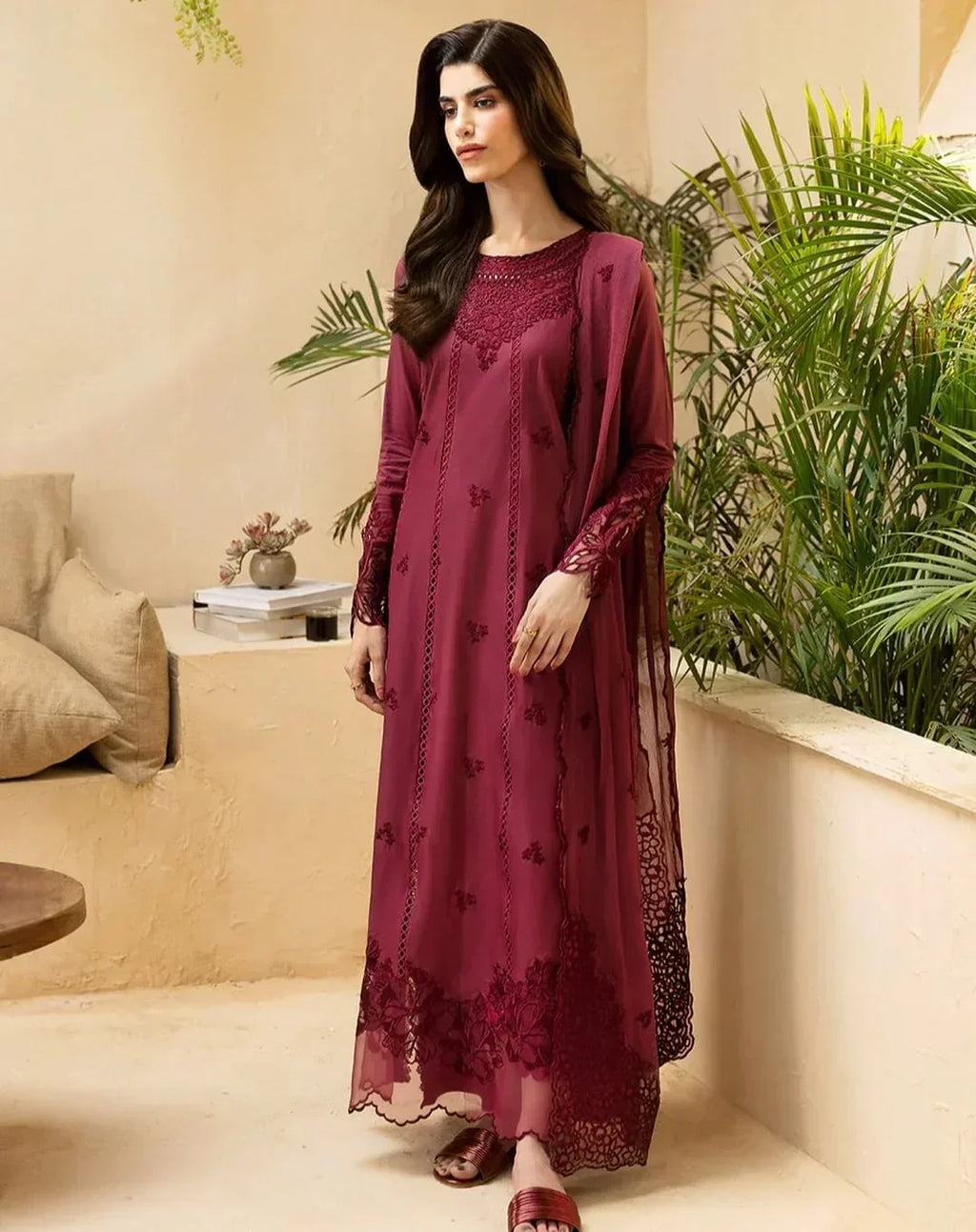 Kritika Majestic Wine Suit Set