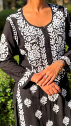 Indira Black Chikankari Kurti Pant Set