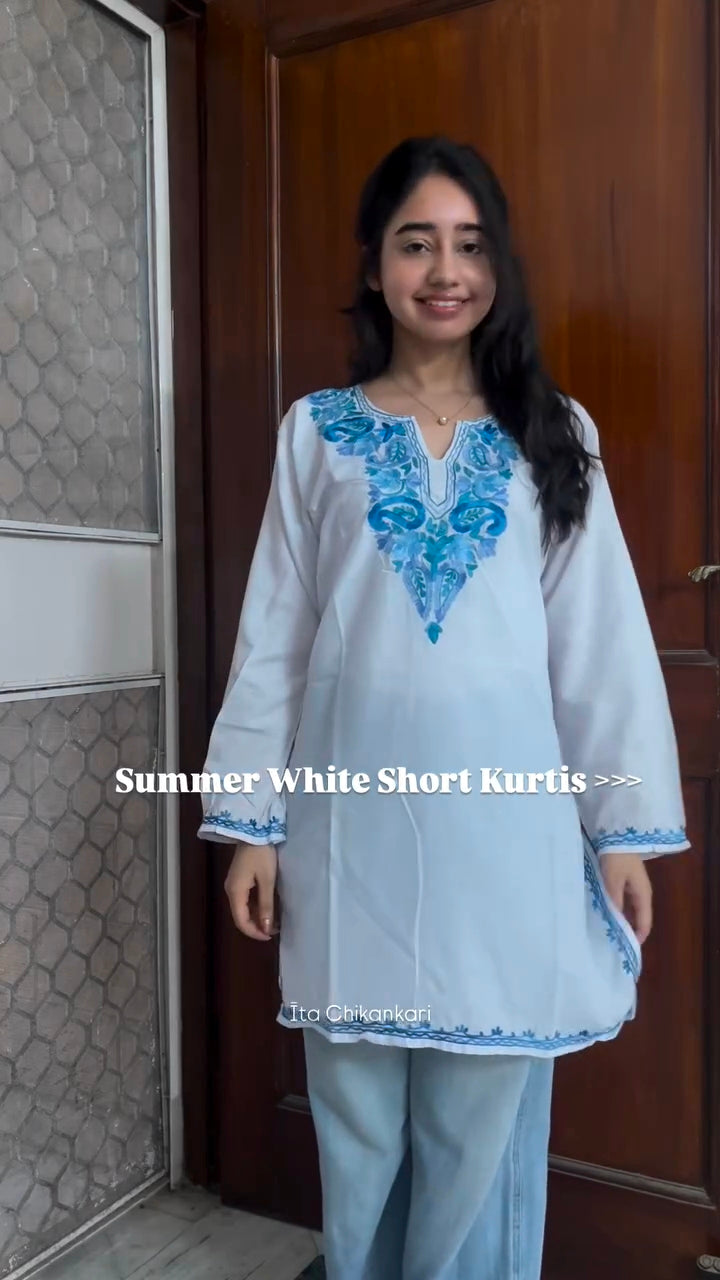 Pavitra Kashmiri Airwork Cotton Short Kurta