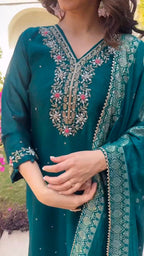 Ruhani Teej Special Dola Silk Suit