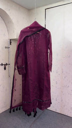Darpana Wine 3PC Kurta Set