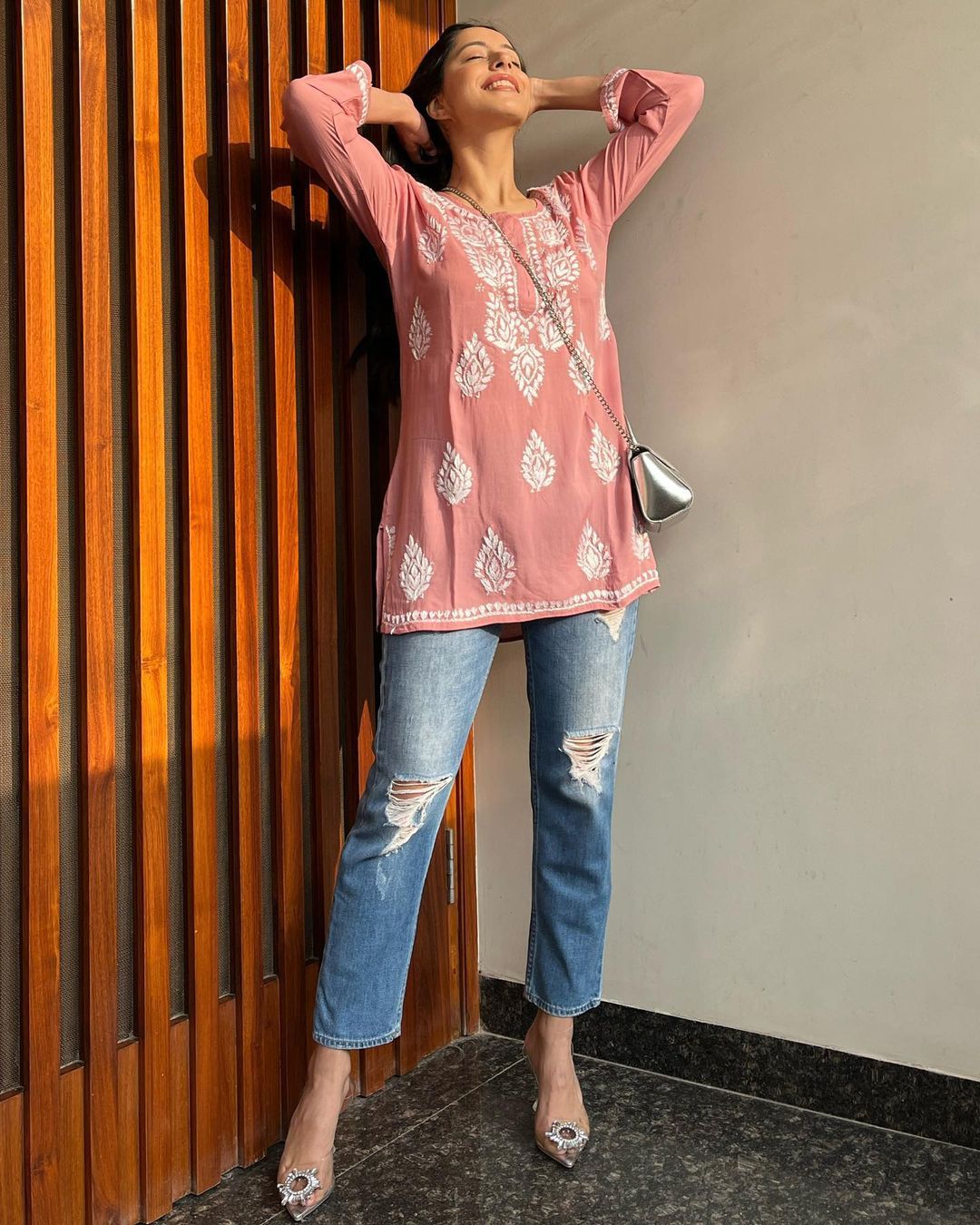 Avni Chikan Rayon A-Line Kurti