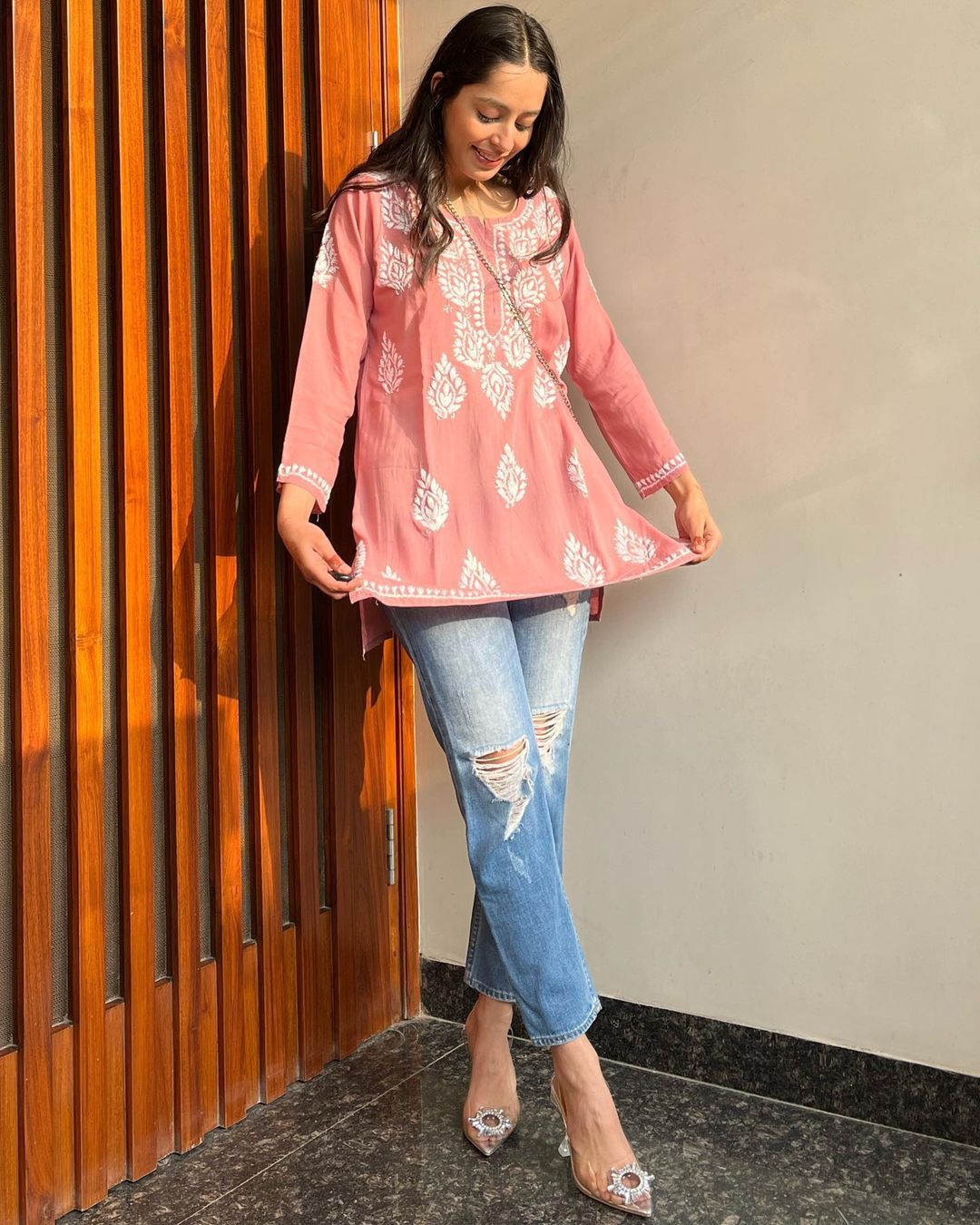 Avni Chikan Rayon A-Line Kurti