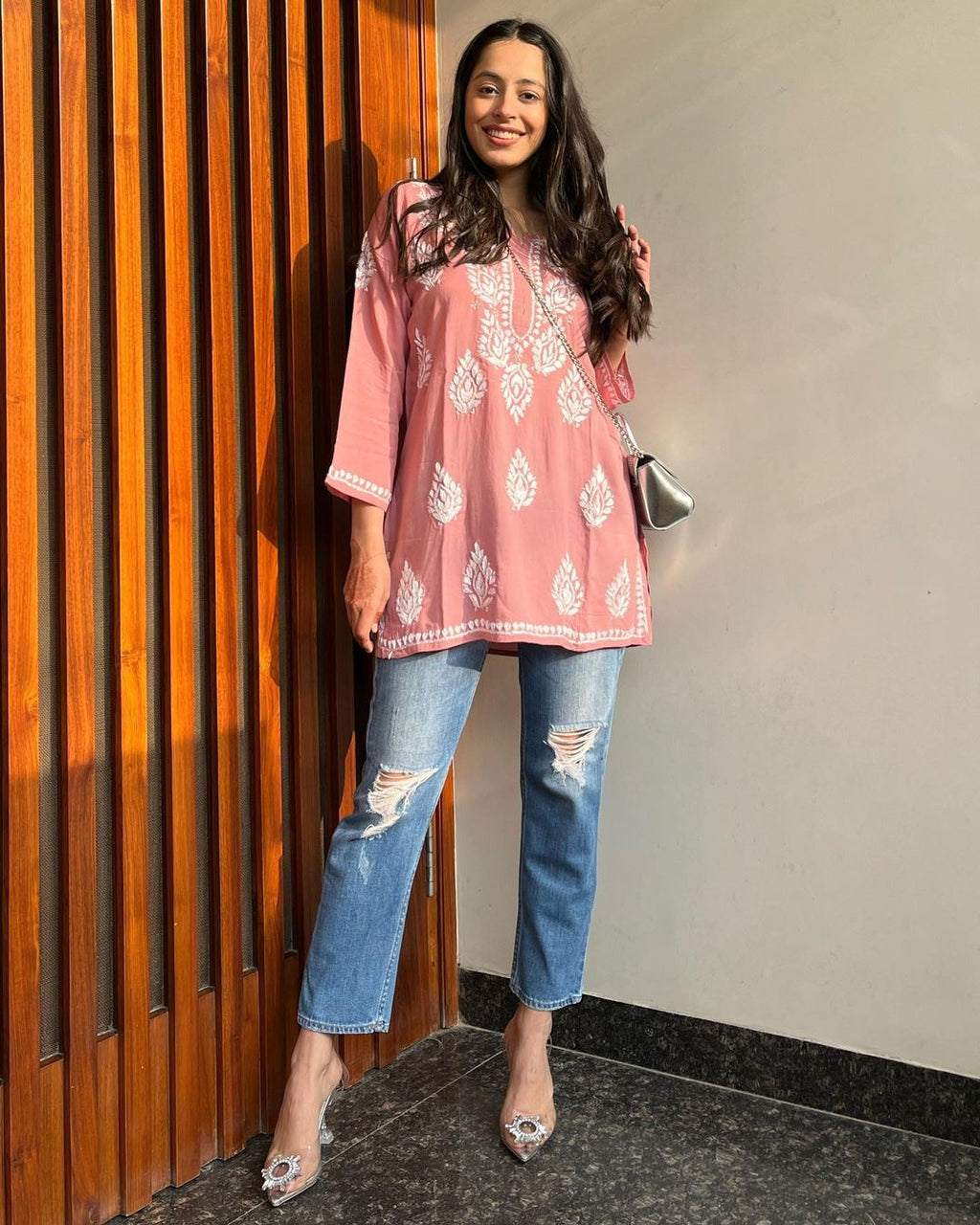 Avni Chikan Rayon A-Line Kurti