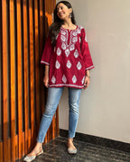 Tara Chikan Rayon A-Line Kurti