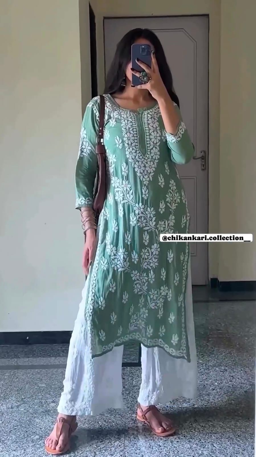 Kairavi White Chikankari Kurti Pant Set