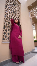Meher Maroon Georgette Straight Kurta Set