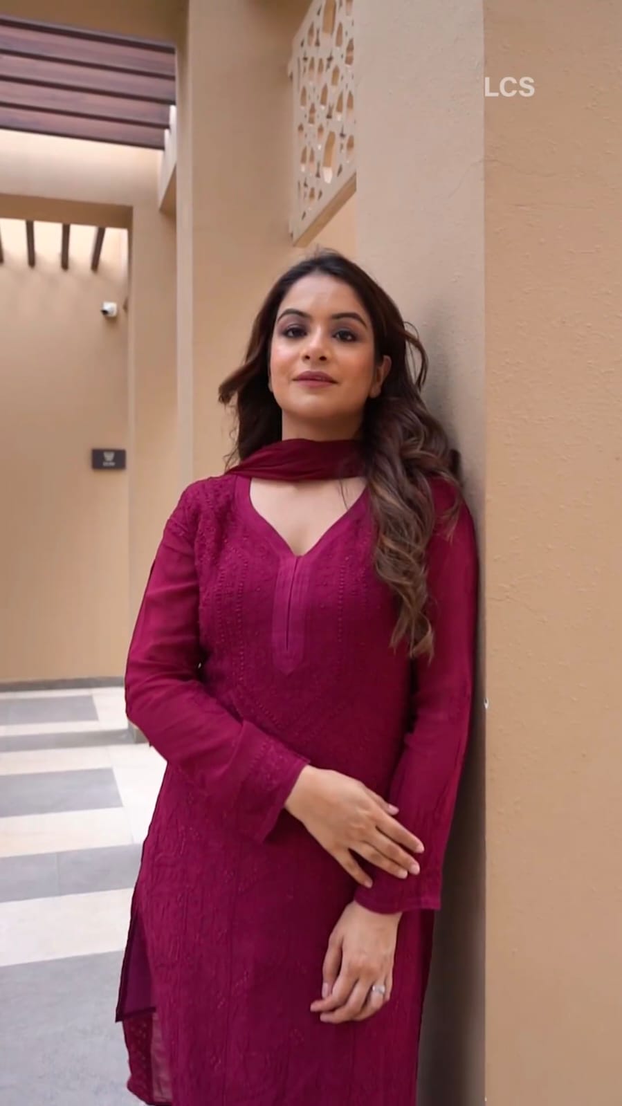Meher Maroon Georgette Straight Kurta Set