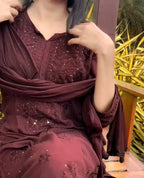 Chandrika Rayon Mukaish Chikankari Set