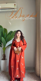 Myra Rust Grace Anarkali Set
