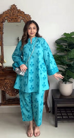 Kiara Teal Bloom Co-ord Set
