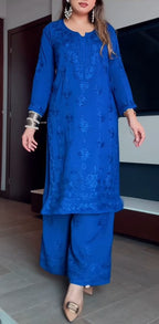 Inaaya Blue Chikankari Kurta Set 💙✨