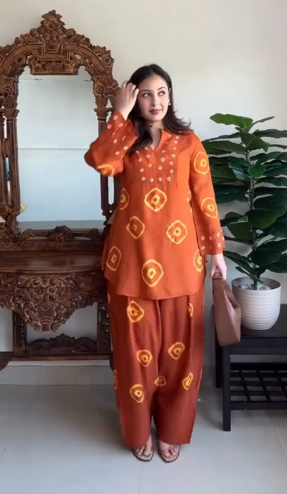 Glamrous Rust Coord Set